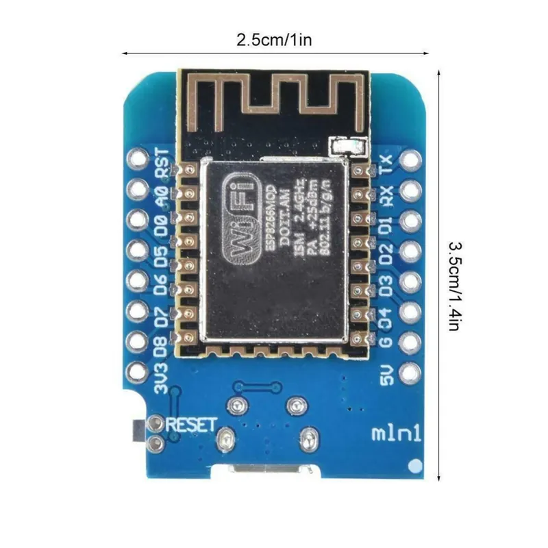 Végkiárusítás Nincs szín - D1-Mini WIFI 11 tűs WIFI Fejlesztő Board modul 8266EX 5V 3,5 X 2,5 alapú