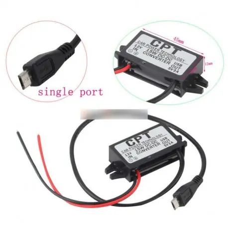 DC/DC autós töltő átalakító modul 12V-hoz 5V 3A 15W-Micro USB-kábel Akciós ár