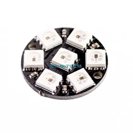 Kiárusítás 7 bites 7 bites LED WS2812 5050 RGB LED gyűrűs lámpafény integrált illesztőprogramokkal az arduino számára