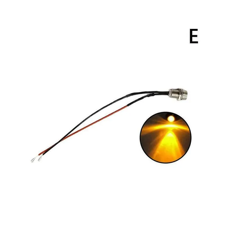 Sárga - Autóhajó jelzőfény 12V 8mm LED műszerfal panel Hasznos lámpa Single Wa G4B3 Azonnal elérhető