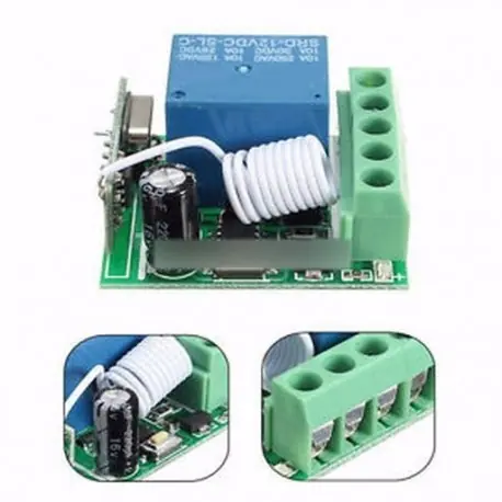 Azonnal elérhető 433MHZ DC12V 10A 1CH vezeték nélküli relé RF távirányító kapcsoló vevő