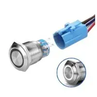 LED vízálló kapcsoló 19 mm - Fehér háttérvilágítás, 3 - 6V Biztonságos vásárlás