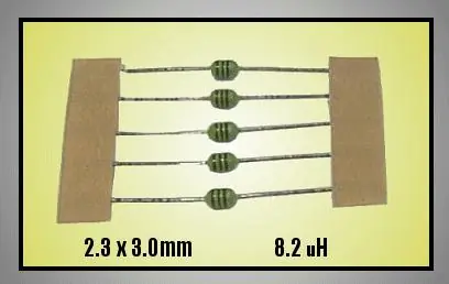 Árcsökkenés Axiális induktivitás 8.2uH (peaking) 2.3x3.4