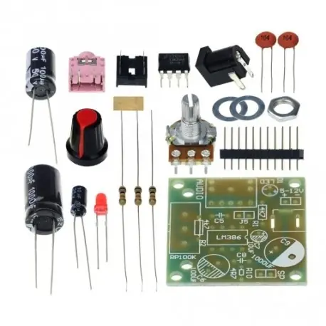 Vedd meg online LM386 Mini Audio Erősítő DIY készlet Super Mini Amplificador Modul Board 3.5mm 3-12V