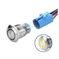 LED vízálló kapcsoló 19 mm - sárga háttérvilágítás, 12 - 24V Utolsó esély