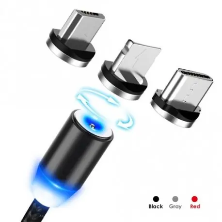 Különleges ajánlat Fonott mágneses villám USB töltőkábel iPhone-hoz Samsung Type-C Micro