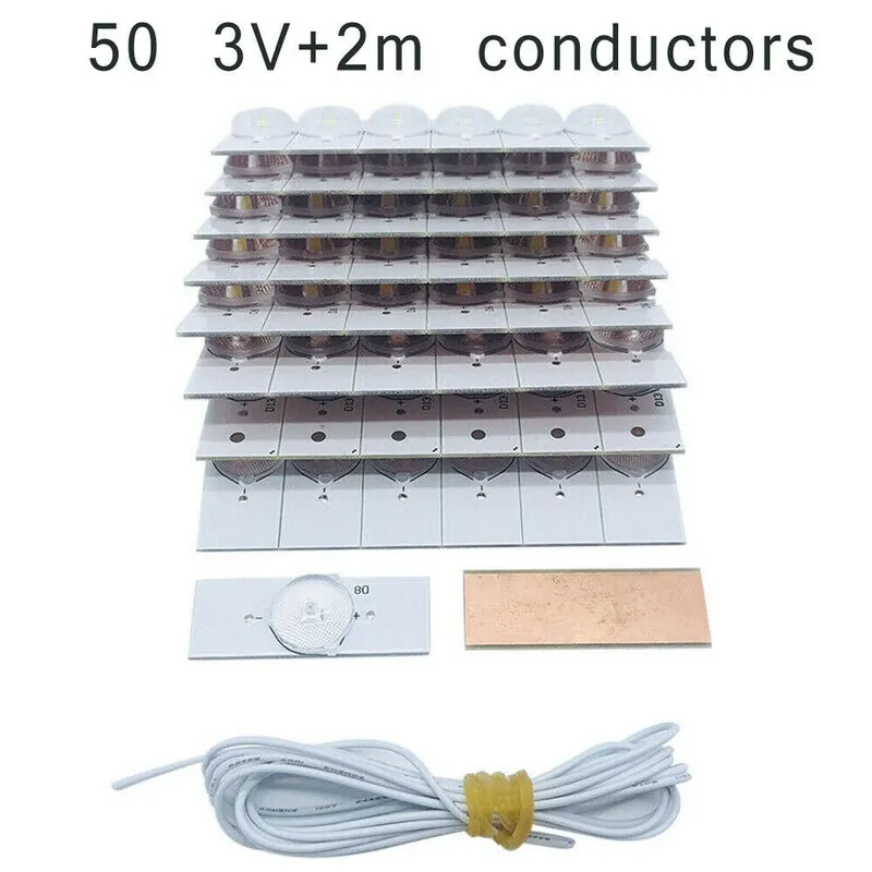 Vedd meg most 50db 3V 2M huzal - Univerzális SMD lámpa gyöngyök optikai lencsefényszóróval 32-65 hüvelykes LED TV javításhoz