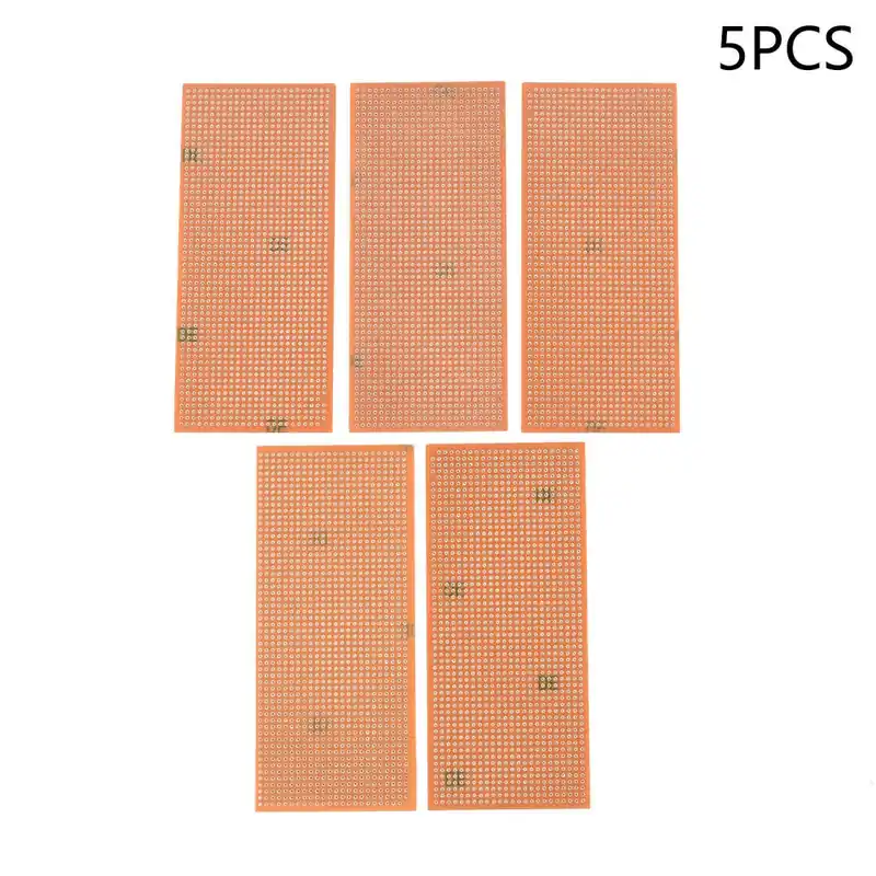 Akciós ár Nincs szín - 5 db 6,5x14,5 cm-es szalaglemez Veroboard vágatlan NYÁK platina egyoldalas áramköri lap