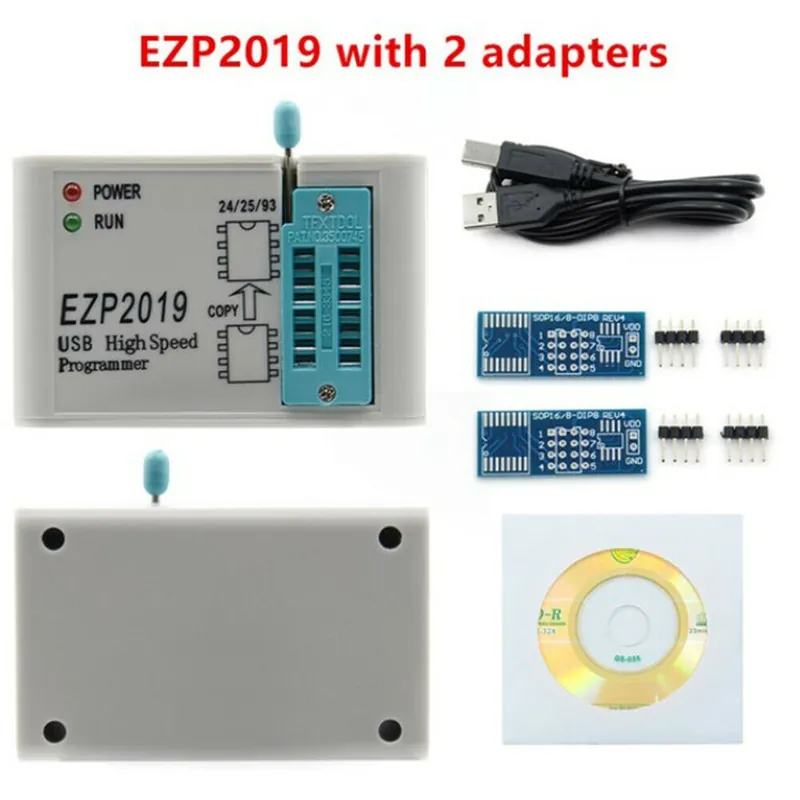 Alacsony ár 2 adapterrel - USB SPI programozó nagy sebességű SOP8 tesztcsipesz vadonatúj, kiváló minőségű, tartós