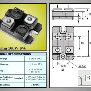 100W 3.3K 5% Indukciómentes ellenállás RTOP100V3301JB Biztonságos fizetés