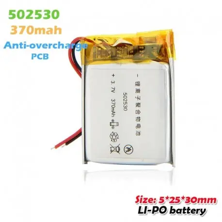 Alacsony ár 2db - 502530 3,7 V 370 mAh Li-ion lítium újratölthető akkumulátor MP3 MP4 MP5 GPS hordozható DVD fényképezőgéphez