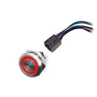 LED vízálló kapcsoló 30mm aretálással - piros háttérvilágítással, 12 - 24V Gyors kiszállítás