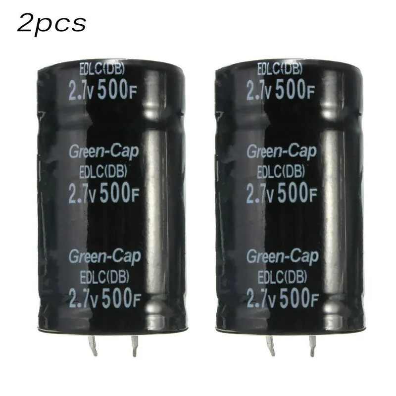 Legjobb ár 2db - Fekete 2.7V Farad Super kondenzátorok 2.7V 500F kapacitás 35 * 60MM Cserélje ki az alkatrészeket