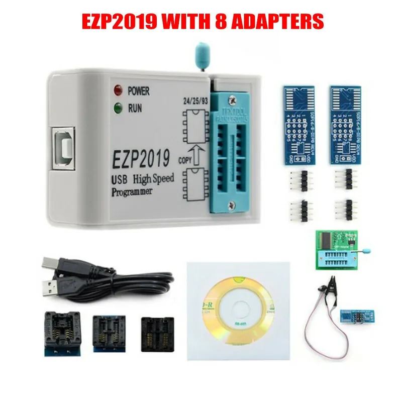 8 adapterrel - Teljes készlet nagysebességű USB SPI programozó 2/5/8/12 adapter SOP8 tesztklip duálható Exkluzív ajánlat