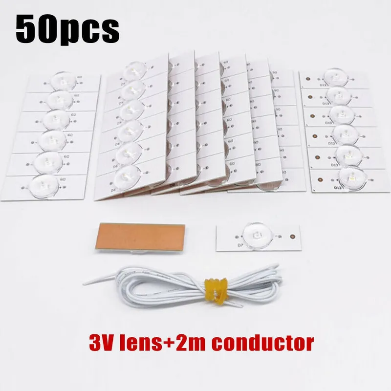 Kiárusítás 2 * - 3V 6V SMD lámpa gyöngyök optikai lencsefénycserével 32-65 hüvelykes LED TV-hez