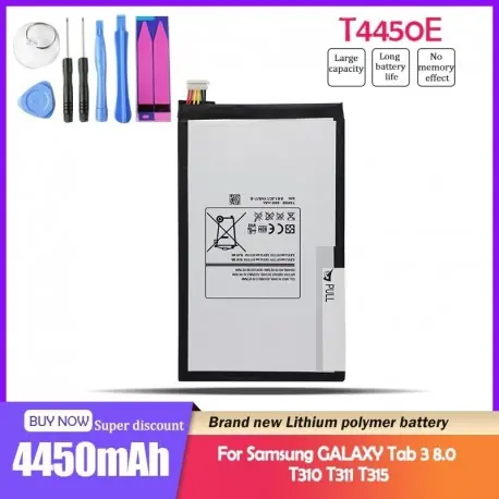 Expressz kézbesítés 4450mAh T4450E tablet-akkumulátor Samsung GALAXY Tab 3 8.0 T310 T311 T315 SM-T311 SM-T315 T3110 E0288 E0396 eszközök