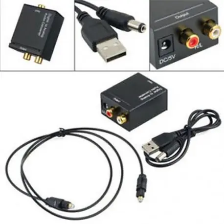 Biztonságos fizetés Optikai koaxiális Toslink digitális és analóg audió átalakító adapter RCA L / R 3,5 mm