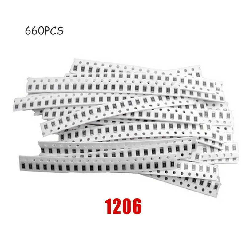 1206 - 660db 33 érték 1206 0805 0603 SMD ellenállókészlet (1ohm-1M Ohm) 1% minta Új Kiárusítás