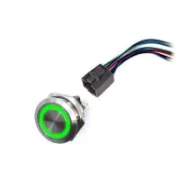LED vízálló kapcsoló 30mm aretálás nélkül - zöld háttérvilágítással, 12 - 24V Legkelendőbb