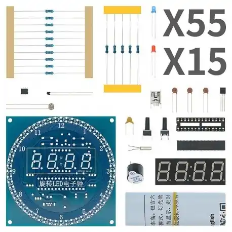 Prémium Forgó LED - DS1302 Forgó LED kijelző riasztó elektronikus óra modul DIY KIT LED hőmérséklet kijelző az arduino