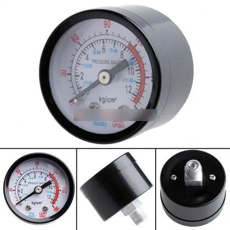 Csak ma 1/4 BSP levegő kompresszor férfi menetes 0-180 0-12Kg/cm2 PSI nyomásmérő