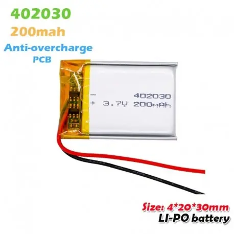 1 DB - 402030 3,7 V 200 mAh Lipo lítium polimer újratölthető akkumulátor GPS MP3 MP4 MP5 Bluetooth headset hangszóró Biztonságos vásárlás