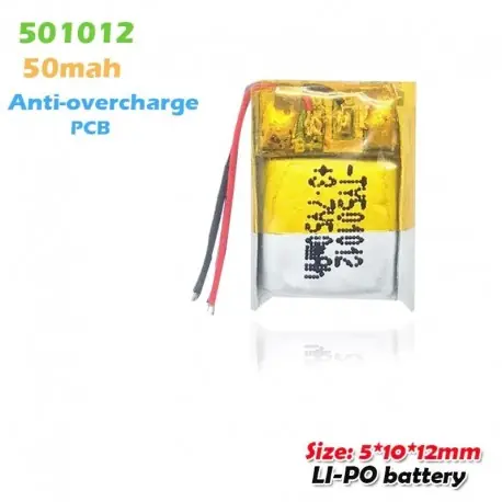 Biztonságos vásárlás 1 DB - 501012 3,7 V 50 mAh lítium polimer újratölthető elemek MP3 MP4 MP5 GPS játékhoz bluetooth fejhallgató hangszóró