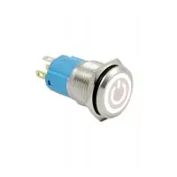 LED vízálló kapcsoló - Fehér háttérvilágítás, 12 mm, 3 - 6V Azonnal elérhető