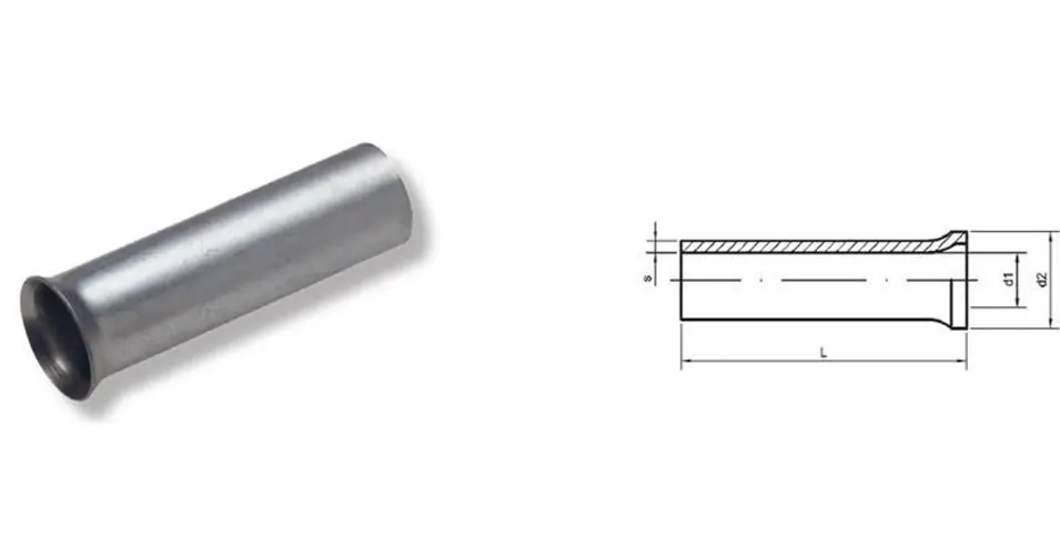 Csupasz érvéghüvely 2,5/20mm (1000db/cs) Kedvezményes ár