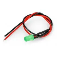 Ajánlat LED dióda ellenállással vezetékben - Zöld, 5 mm 5 - 9V