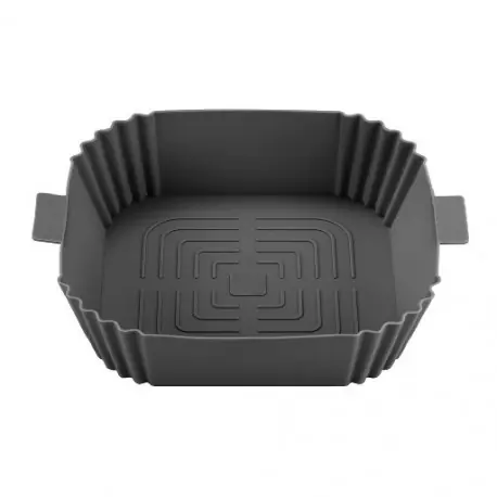 Gyors kiszállítás Szín: Szürke - 21 cm-es légsütők sütő tepsi Sült csirke kosárszőnyeg AirFryer szilikon edény kerek Csere