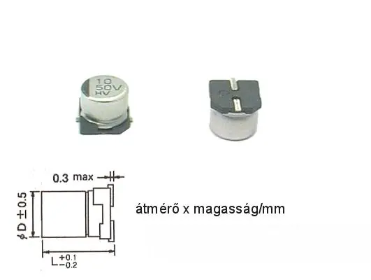 Elektrolit kondenzátor 10uF 50V 105°C SMD6.3 Kihagyhatatlan ajánlat