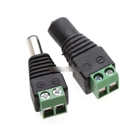 Újdonság 10Pairs férfi női 2.1x5.5mm DC Power Jack Adapter gyorscsatlakozó CCTV