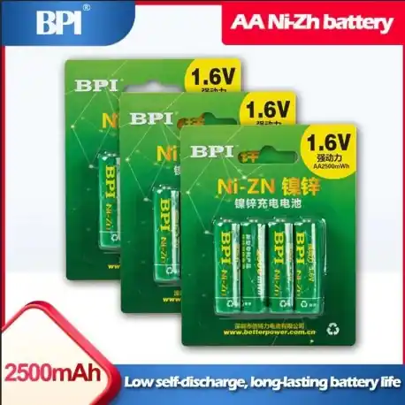 12db / tétel BPI AA 2500mWh 1,6V NI-Zn NIZN újratölthető akkumulátor játékokhoz Digitális fényképezőgép fejőgép Expressz szállítás