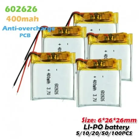 Árengedmény 5db - 602626 602525 3,7V 600mAH lítium polimer újratölthető akkumulátor MP4 GPS játékokhoz intelligens óra Vezetési