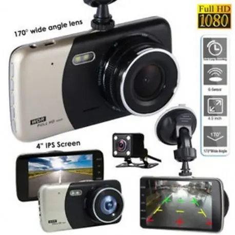 Olcsóbb 4`` Dual Lens Camera HD 1080P autós DVR jármű videó műszerfal felvevő G-érzékelő