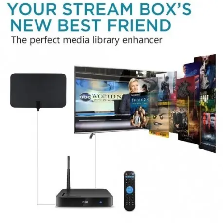 beltéri HDTV erősített HD TV antenna vékony lapos 10FT koax fekete Ingyenes szállítás
