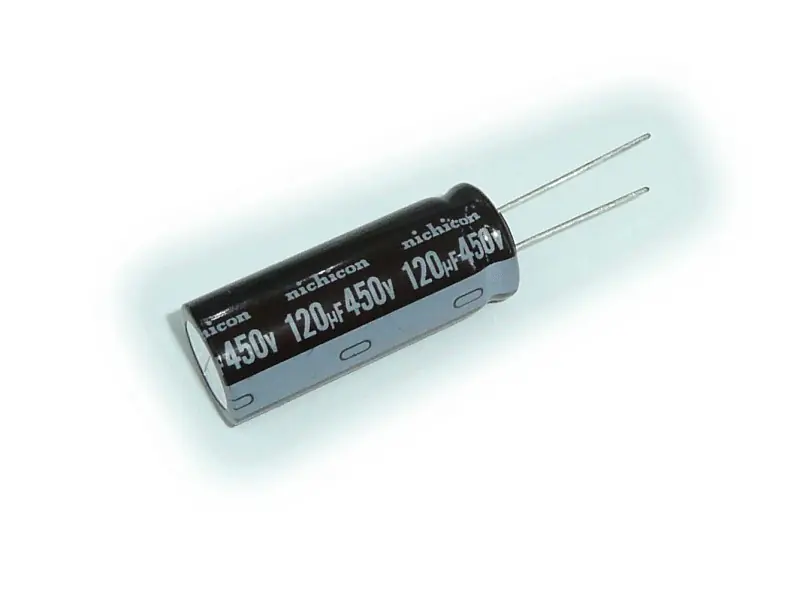 Elektrolit kondenzátor 120uF 450V 105°C 16x40 RM-7.5 álló Újdonság