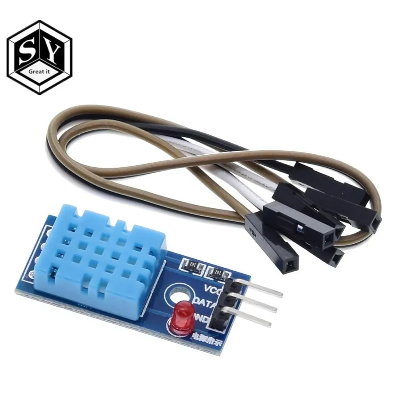 DHT11 kék led-el - NAGY ITT 1db intelligens elektronika DHT11 hőmérséklet- és relatív páratartalom-érzékelő modul Legjobb ár