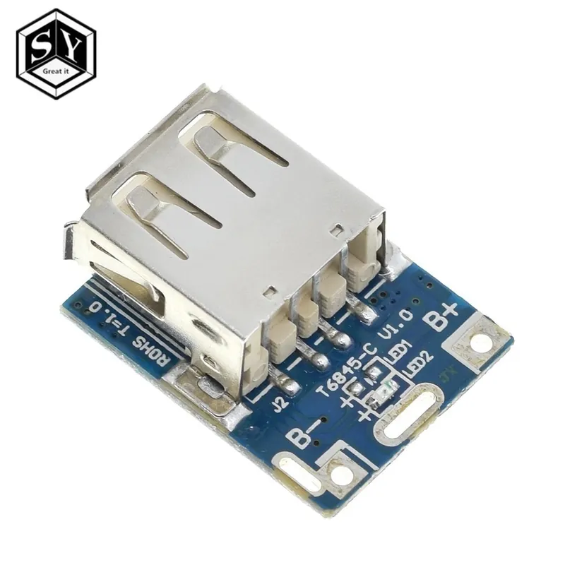 Biztonságos fizetés 134N3P - 5V Boost Step Up tápegység modul Lítium LiPo akkumulátor töltésvédő tábla LED kijelző USB barkácsoló