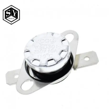 85 fok - NAGY ITT KSD301 250V 10A normálisan zárt NC termosztát hőmérséklet-szabályozó kapcsoló DegC 40C-135C Arduino Expressz szállítás