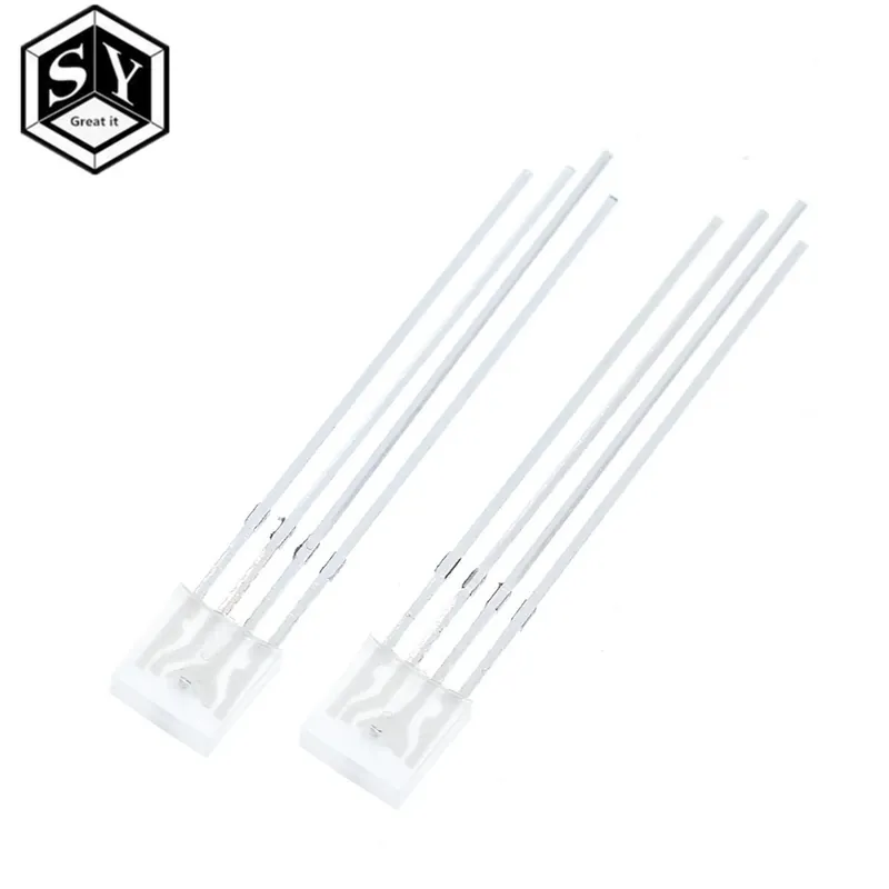 10xKözös katód - 10db téglalap alakú LED-ek 255 diódás RGB LED diffúz katód / anód négyzet 2 * 5 * 5mm piros zöld Expressz szállítás