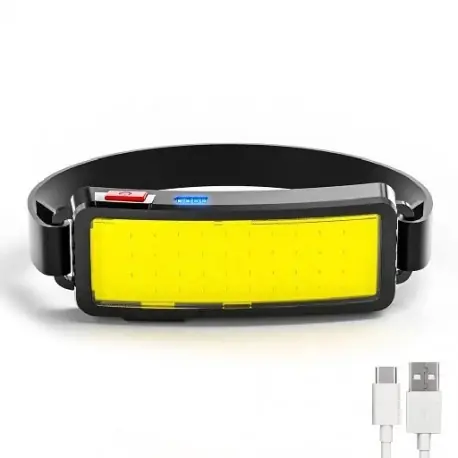 Szuper ajánlat Hordozható fejlámpa Mini COB LED fényszóró Beépített 1200mah akkumulátoros USB újratölthető fejlámpa zseblámpa
