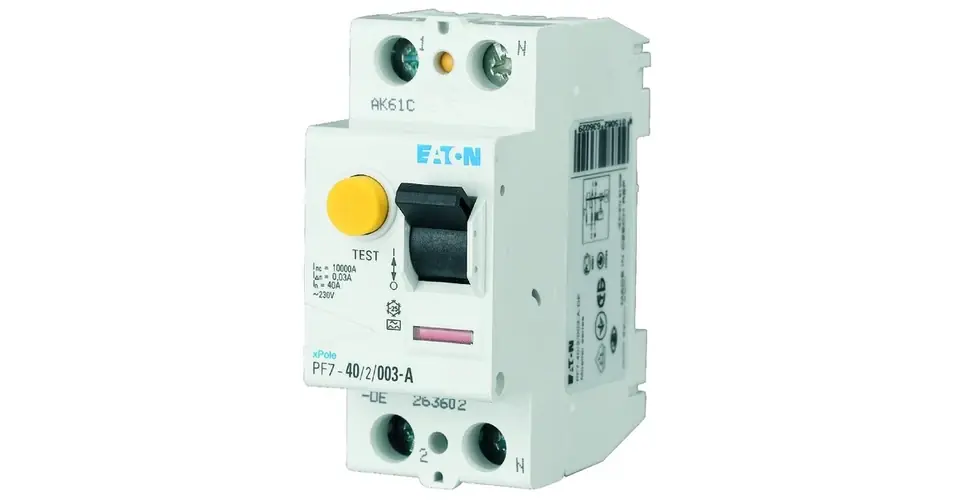 Áram-védőkapcsoló (Fi-relé) 2P 25A 0.03A A-típus 10kA analóg PF7-25/2/003-A-DE EATON Ne maradj le