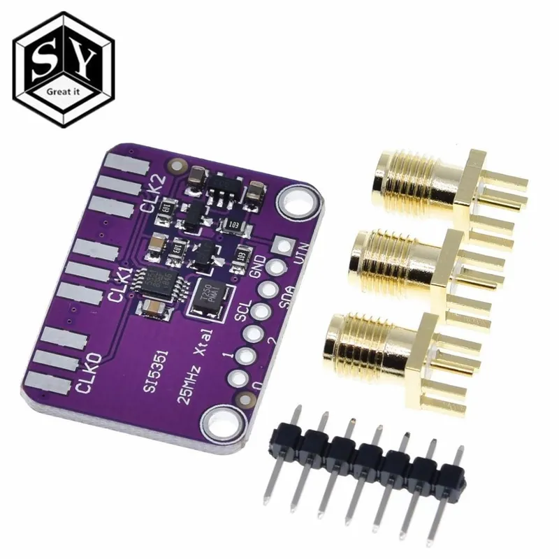 Kihagyhatatlan ajánlat nagyszerű DC 3V-5V CJMCU-5351 Si5351A Si5351 I2C óragenerátor Breakout Board modul jelgenerátor óra 8KHz-160MHz