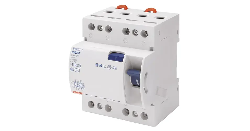 Áram-védőkapcsoló (Fi-relé) 4P 100A 0.03A AC-típus analóg 90RCD GEWISS Prémium
