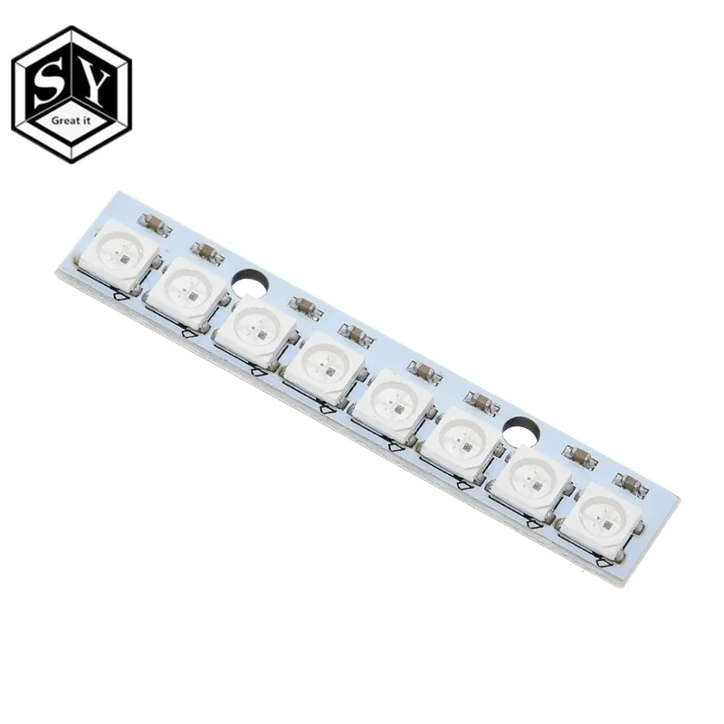 1PCS Great IT Stick 8 csatornás WS2812 5050 RGB LED világítás beépített színes vezérlésű fejlesztőpanel Népszerű