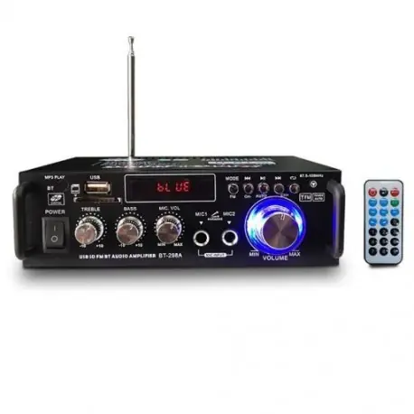 Legnépszerűbb 12V/220V BT-298A 2CH LCD kijelző Digitális HIFI Audio sztereó teljesítményerősítő Bluetooth-kompatibilis FM rádió