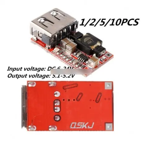 Kedvezményes ár 1/2/5db 6-24V-os 12V/24V, 5V 3A autós USB töltő modul Buck lekonveró átalakító