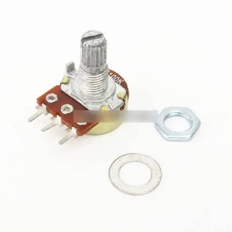 2db 100K ohm lineáris kúpos Rotary potenciométer Panel pot B100K 15 mm-es WH148 3 pólusú Kedvezmény